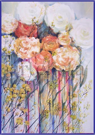 Rosas blancas Watercolour Paper Floral Painting