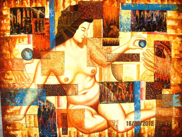 La Dueña del Universo Oil Canvas Figure Painting