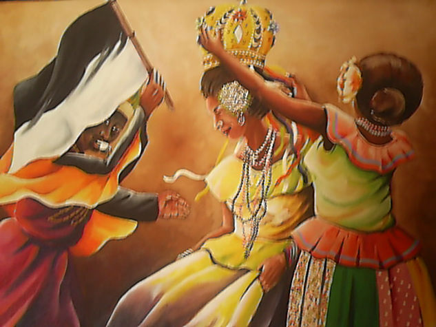 La coronación de Merced. Oil Canvas Figure Painting