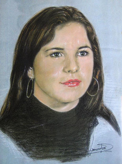 Belleza Gitana Pastel Papel Retrato