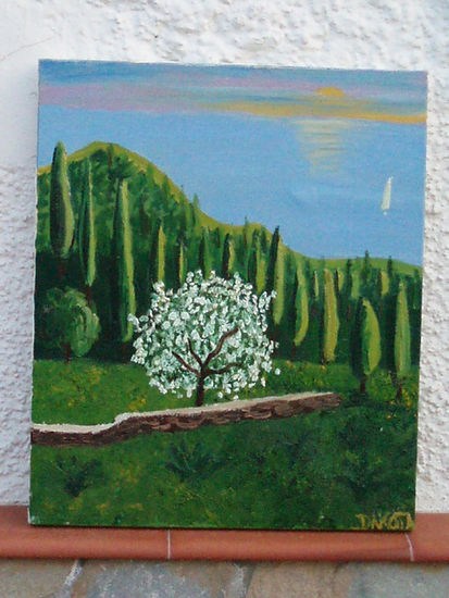 paisaje campo-mar Oil Canvas Landscaping