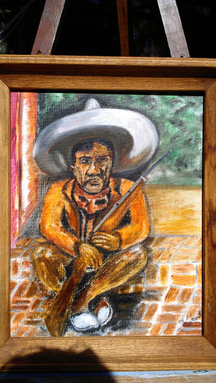 Mexican Revolutionary Acrylic Canvas Portrait