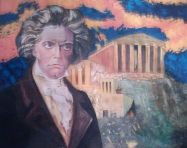 Beethoven en Acrópolis Óleo Lienzo Retrato