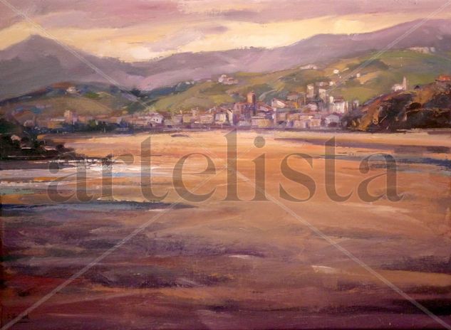 ZUMAIA.PLAYA DE SANTIAGO. Oil Canvas Landscaping