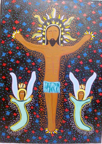 Cristo moreno Mixed media Textile Figure Painting