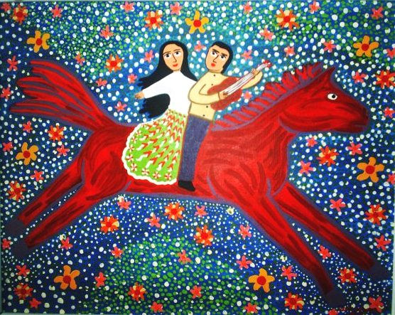 Caballito volá, volá Acrylic Textile Figure Painting