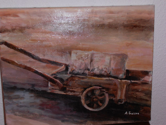 carro en el barro Oil Canvas Landscaping