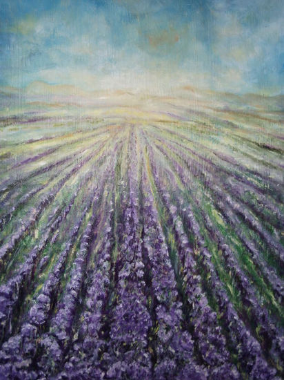 campo de lilas Oil Canvas Landscaping