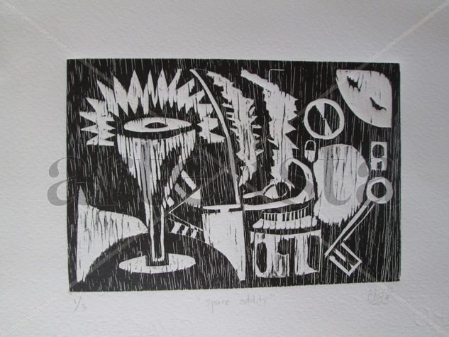 Space Oddity Woodcut