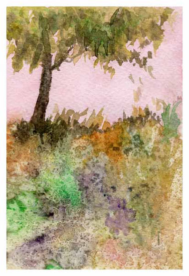 Árbol en Montseny (2) Watercolour Card Landscaping