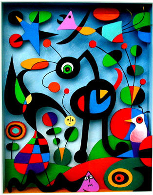 Garden de Miró, copia al óleo 60x80
