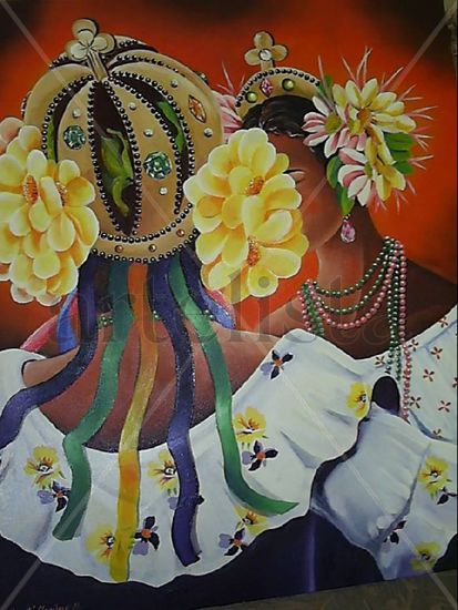 Mujeres con flores. Oil Canvas Figure Painting