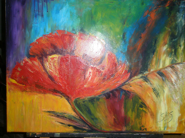 VIDA Acrylic Canvas Floral Painting