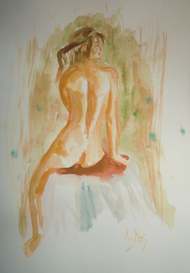 Mi primera modelo Watercolour Paper Nude Paintings