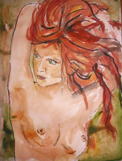 Pelirroja Watercolour Paper Nude Paintings