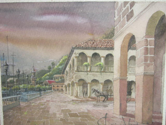 Tranquilo viejo Watercolour Paper Landscaping