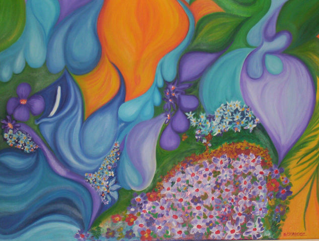 Gotas del Edén Oil Canvas Floral Painting