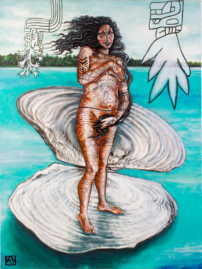 La Venus tatoo (La hija de los dioses) Acrylic Canvas Marine Painting