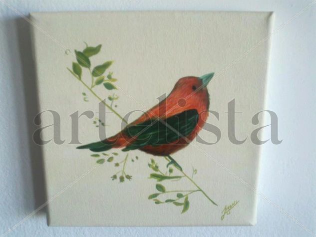 PAJARO NARANJA Oil Canvas Animals