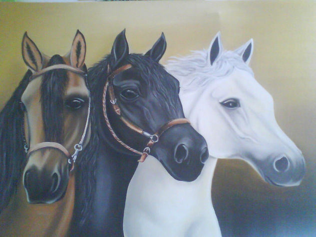 caballos Oil Canvas Animals