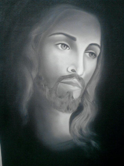 rostro de jesus Oil Canvas Portrait