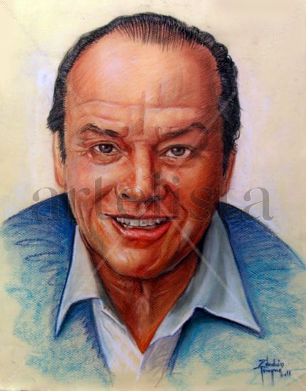 RETRATO ALPASTEL DE JACK NICHOLSON Pastel Papel Retrato