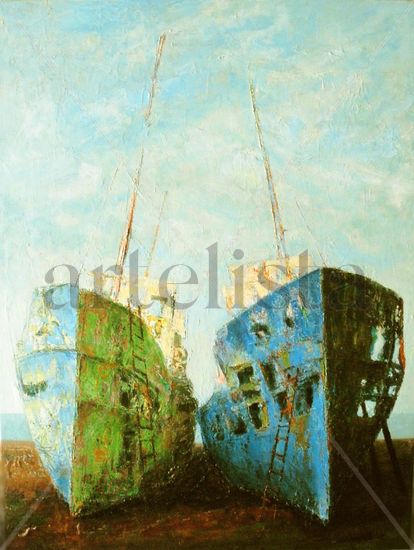 chapa y pintura Oil Canvas Marine Painting