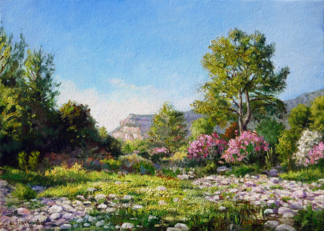 Rambla d'Artana. Oil Canvas Landscaping