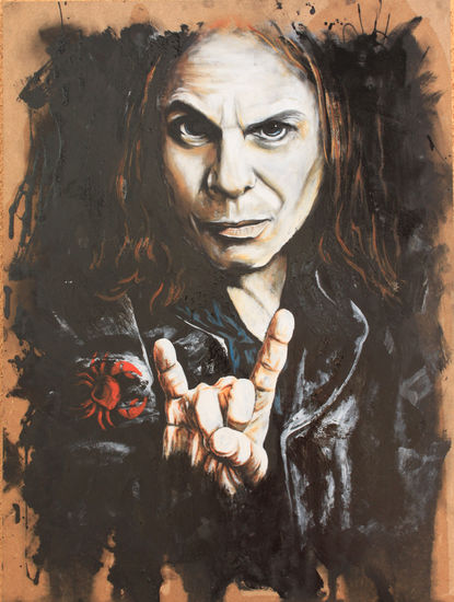 Ronnie James Dio Oil Panel Portrait