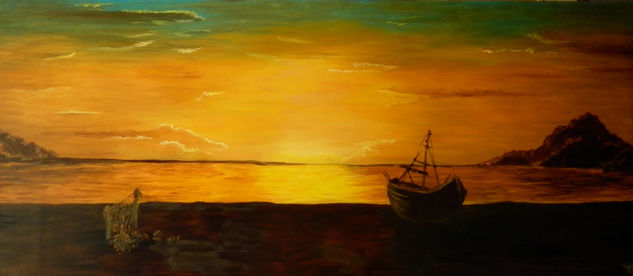 Atardecer Oil Canvas Marine Painting