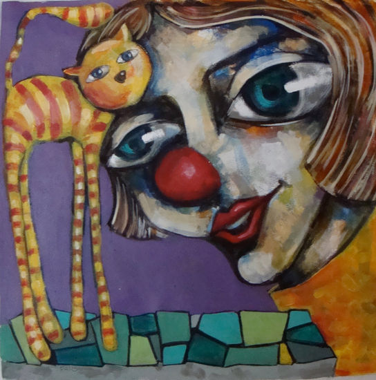 Extraño amor del payaso Acrylic Canvas Figure Painting