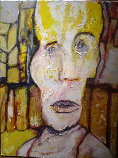 cara de azufre Oil Textile Figure Painting