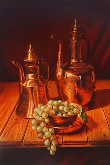 Bodegon cobre Oil Canvas Still Life Paintings