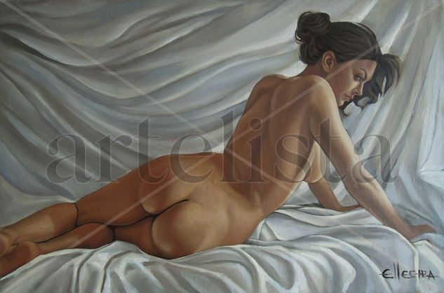 Morning lights by Donka Nucheva Ellectra Oil Canvas Nude Paintings