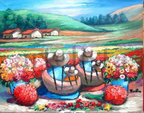 Paisaje de flores