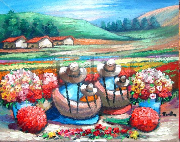 paisaje de flores