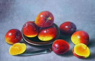 DULCES MANGOS . Oil Canvas Still Life Paintings