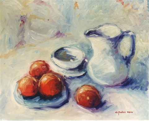 Bodegon de la jarrita Oil Canvas Still Life Paintings