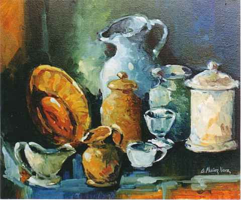 Bodegon con ceramicas Oil Canvas Still Life Paintings