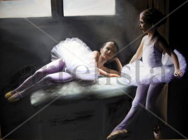 piccole ballerine Oil Canvas Portrait