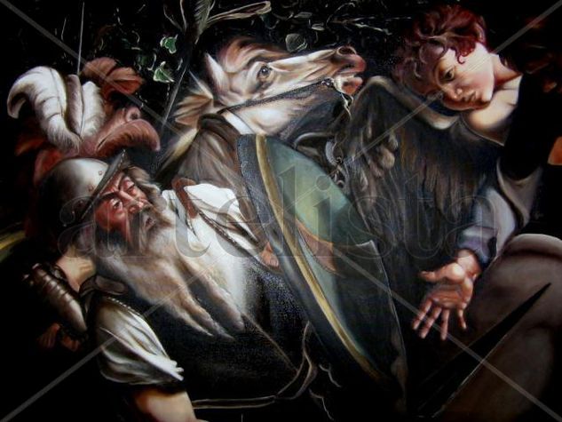 particolare della conversione di S Paolo del Caravaggio Oil Canvas Portrait