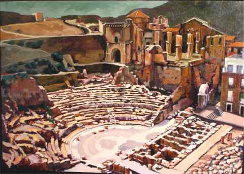 Teatro romano de Cartagena Oil Canvas Landscaping