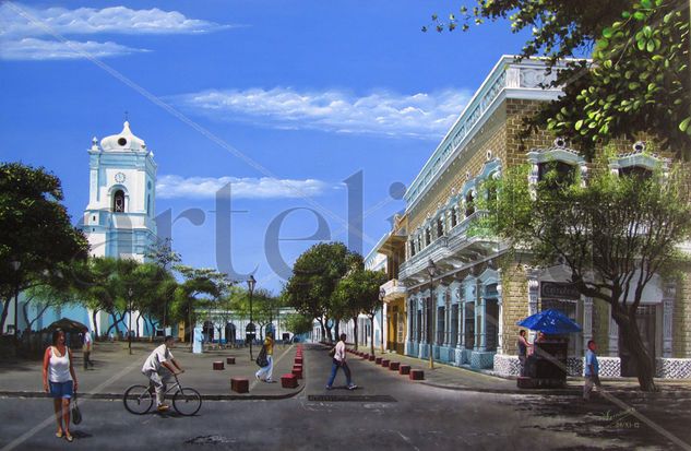 Plaza de la catedral (Sta. Marta) Óleo Tabla Paisaje