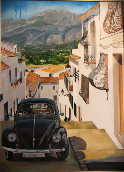 "Altea vintage" Óleo Lienzo Paisaje