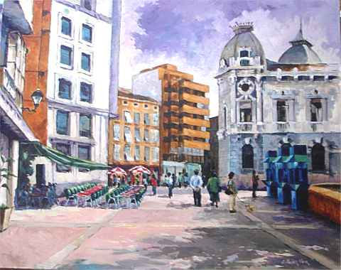 Plaza de Jose Mª Artes Oil Canvas Landscaping