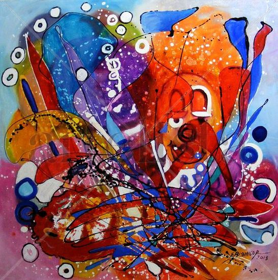 Abstract Un clovn si povestea lui Oil Canvas Others