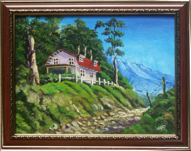 Camino al volcán barva Oil Canvas Landscaping