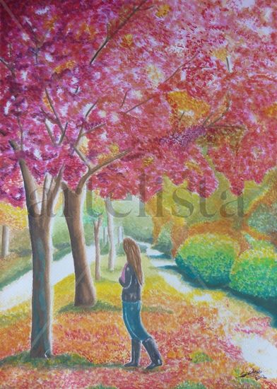 RECIBIENDO EL OTOÑO Watercolour Paper Landscaping