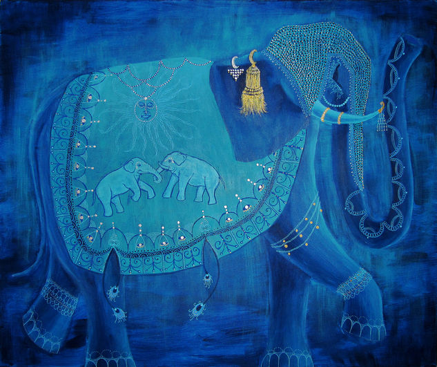 Elephant Media Mixta Lienzo Animales