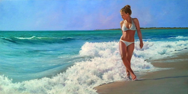 Movimiento en el mar Oil Canvas Marine Painting